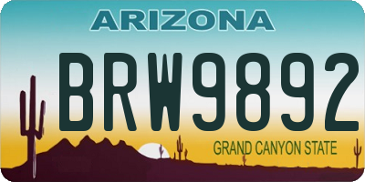 AZ license plate BRW9892