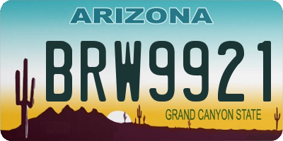 AZ license plate BRW9921