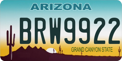 AZ license plate BRW9922