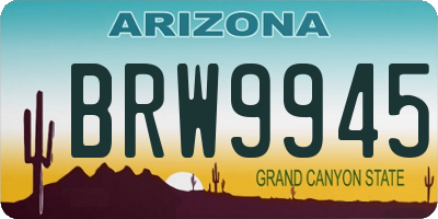 AZ license plate BRW9945