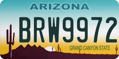 AZ license plate BRW9972