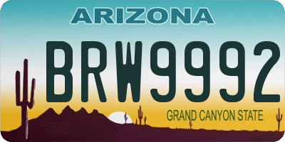 AZ license plate BRW9992
