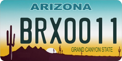 AZ license plate BRX0011