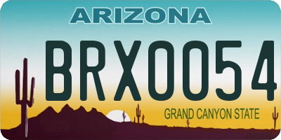 AZ license plate BRX0054