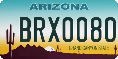 AZ license plate BRX0080