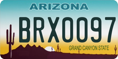AZ license plate BRX0097