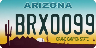 AZ license plate BRX0099