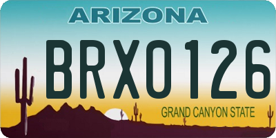 AZ license plate BRX0126