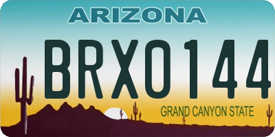 AZ license plate BRX0144