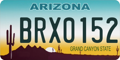 AZ license plate BRX0152