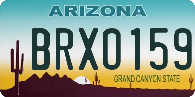 AZ license plate BRX0159