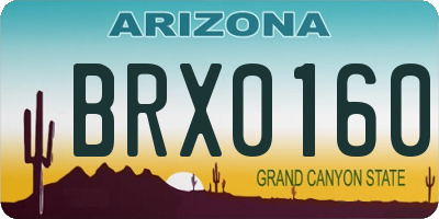 AZ license plate BRX0160