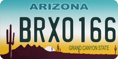 AZ license plate BRX0166