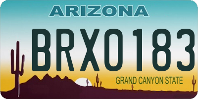 AZ license plate BRX0183
