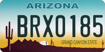 AZ license plate BRX0185