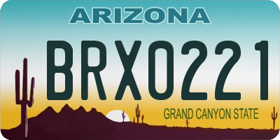 AZ license plate BRX0221