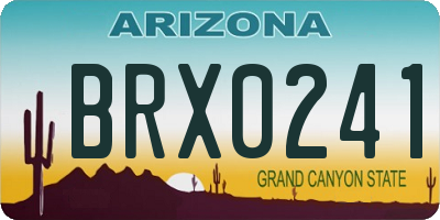 AZ license plate BRX0241