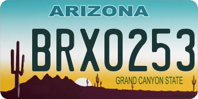 AZ license plate BRX0253