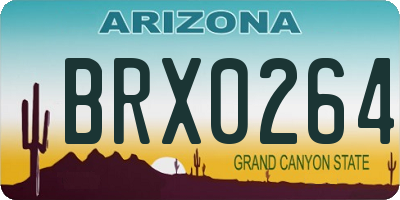 AZ license plate BRX0264