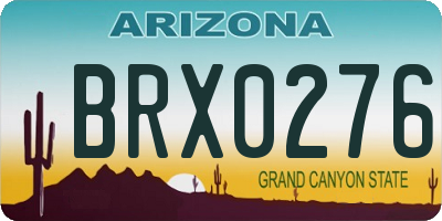 AZ license plate BRX0276