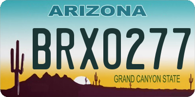AZ license plate BRX0277