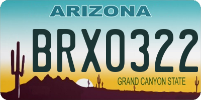 AZ license plate BRX0322