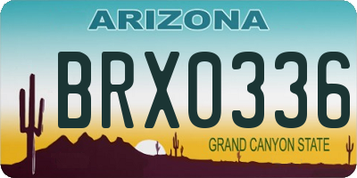 AZ license plate BRX0336