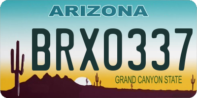AZ license plate BRX0337