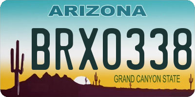AZ license plate BRX0338