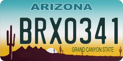 AZ license plate BRX0341