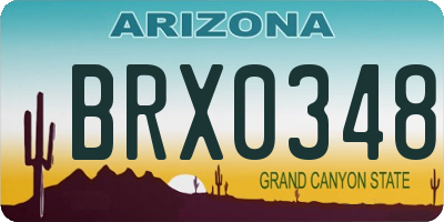 AZ license plate BRX0348
