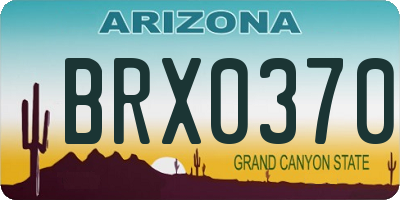 AZ license plate BRX0370