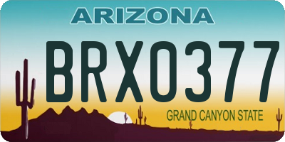 AZ license plate BRX0377