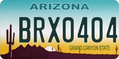 AZ license plate BRX0404