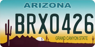 AZ license plate BRX0426