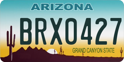 AZ license plate BRX0427