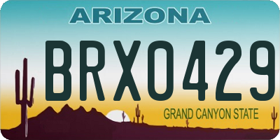 AZ license plate BRX0429