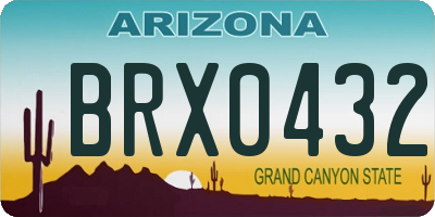 AZ license plate BRX0432