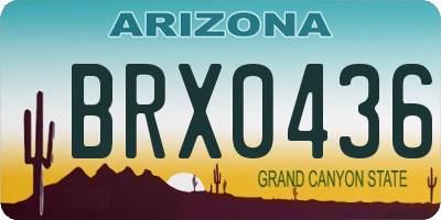 AZ license plate BRX0436