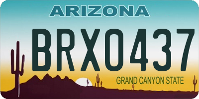 AZ license plate BRX0437