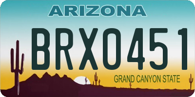 AZ license plate BRX0451