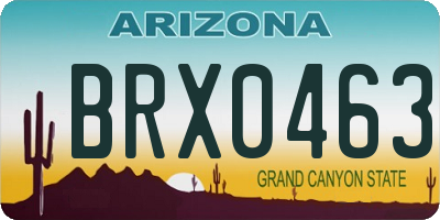 AZ license plate BRX0463