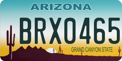 AZ license plate BRX0465