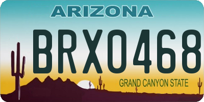 AZ license plate BRX0468