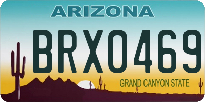 AZ license plate BRX0469