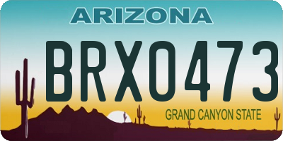AZ license plate BRX0473