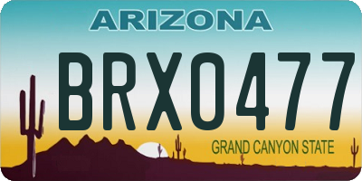 AZ license plate BRX0477