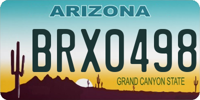 AZ license plate BRX0498