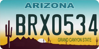 AZ license plate BRX0534