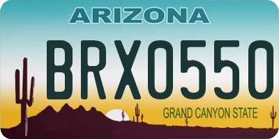 AZ license plate BRX0550